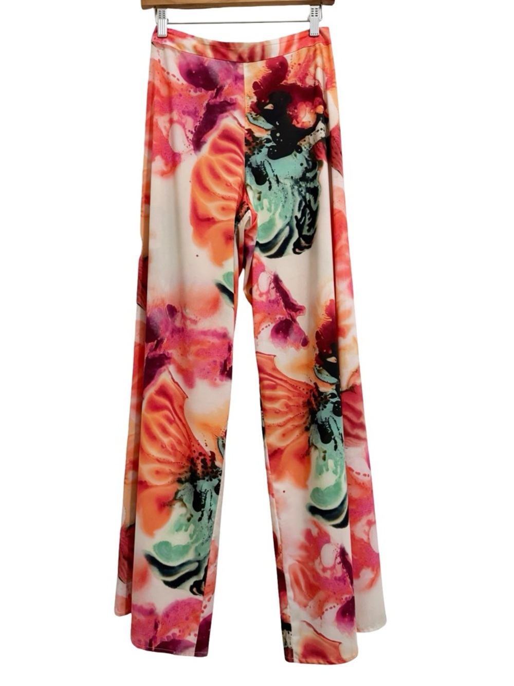 Alice + Olivia Multi Color Abstract Crepe Palazzo Pant 2